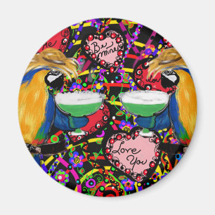 Valentine Parrots Magnet