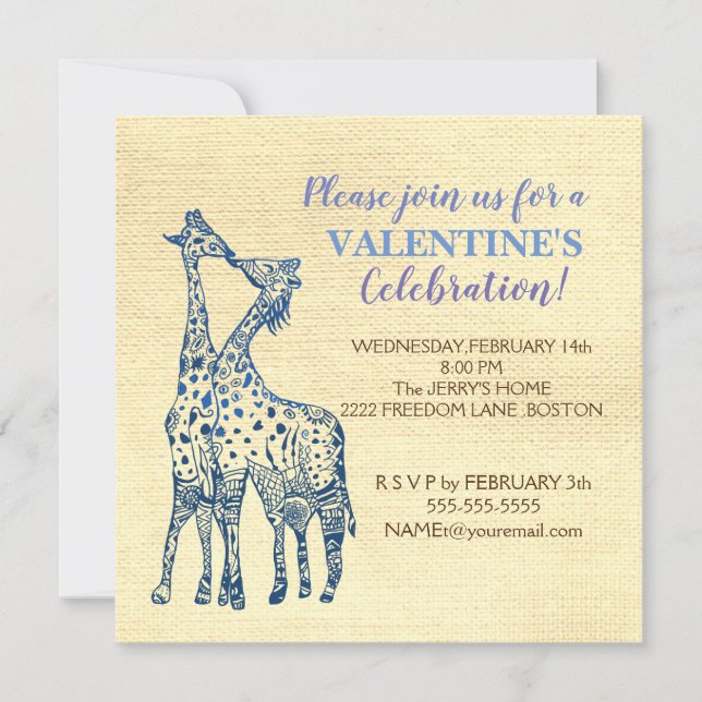 Valentine Party personalised invitations (Front)
