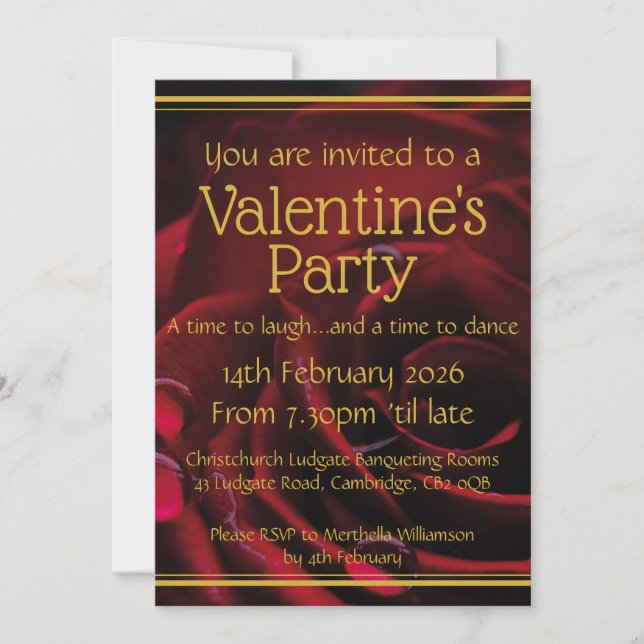 VALENTINE PARTY Scripture Christian Celebration Invitation (Front)