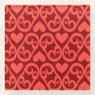 Valentine Pattern 2 Glass Coaster