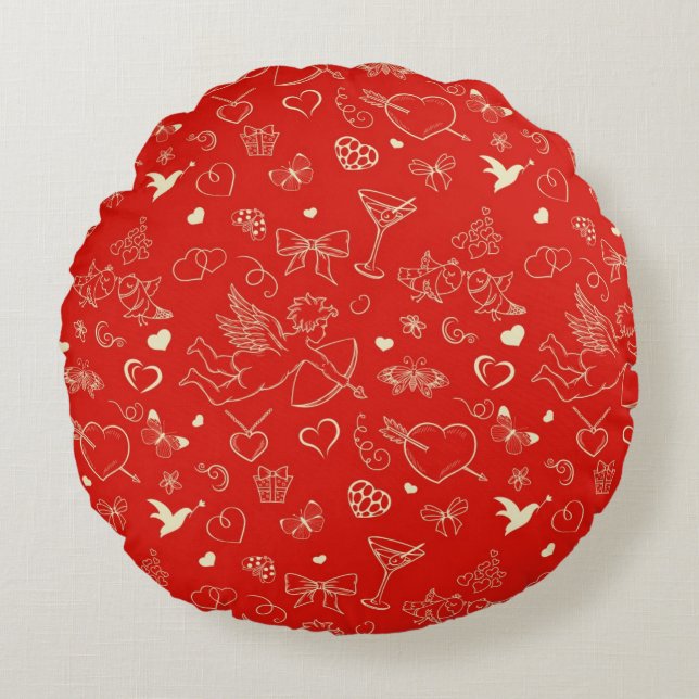 Valentine Pattern 2 Round Cushion (Front)