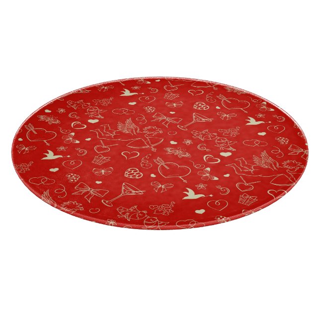 Valentine Pattern Cutting Board (Corner)