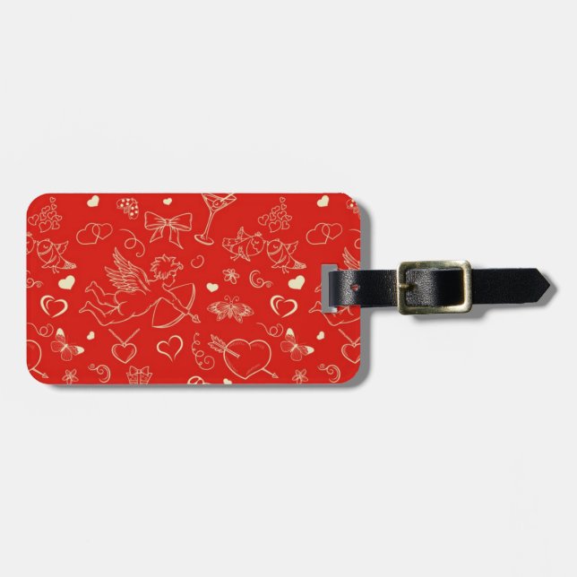 Valentine Pattern Luggage Tag (Front Horizontal)