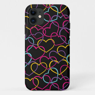 Valentine Pattern with Colour Hearts Case-Mate iPhone Case