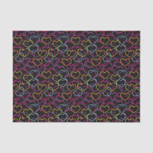 Valentine Pattern with Colour Hearts Tissue Paper