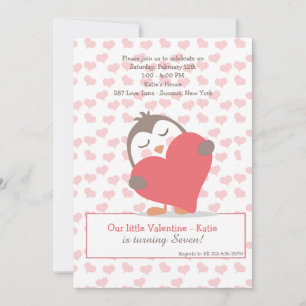Valentine Penguin Invitation
