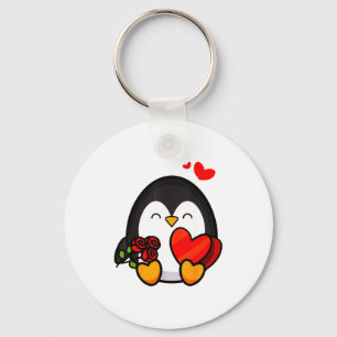 Valentine Penguin Shirt _ Cool Cupid Seabird Gift Key Ring