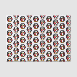 Valentine Penguin with Chocolate and Roses Gift Tissue Paper