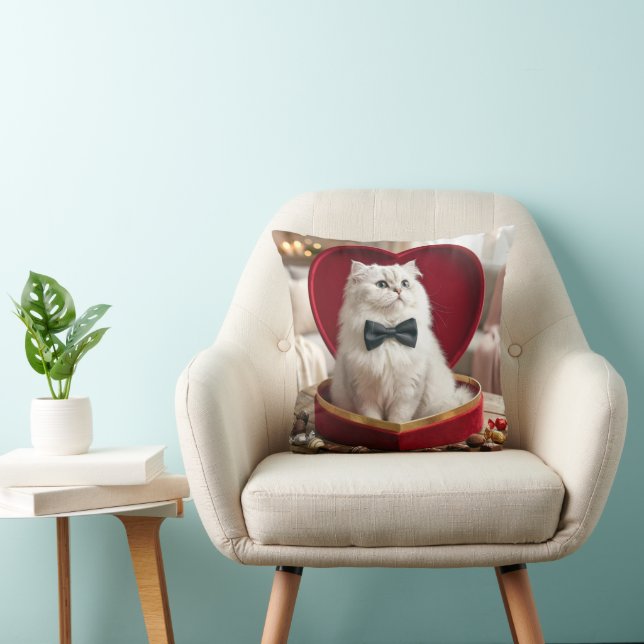Valentine Persian Cat In Chocolate Candy Box Cushion (Chair)