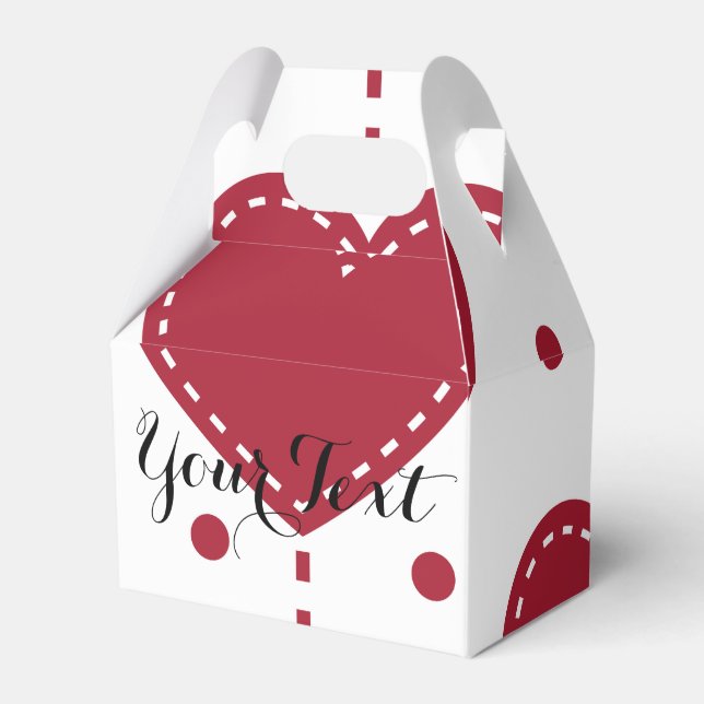 Valentine Personalised Red Hearts pattern dots Favour Box (Front Side)