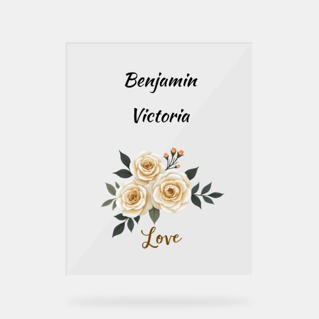 Valentine Personalized  Acrylic Sign (Front)