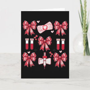 Valentine Phlebotomy Coquette Bow Phlebotomist But Card