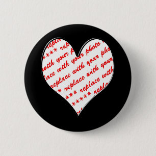 Valentine Photo Frame 6 Cm Round Badge