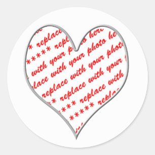 Valentine Photo Frame Classic Round Sticker