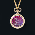 Valentine Photo Watch Necklace Love Quote Necklace<br><div class="desc">Celebrate love with this custom Valentine photo watch necklace, crafted with a durable alloy case and elegant alloy chain for a timeless look. Featuring the heartfelt quote “my soul smiles with you”, this personalised watch necklace is designed to capture deep emotional connections. Perfect for Valentine’s Day and romantic occasions, this...</div>
