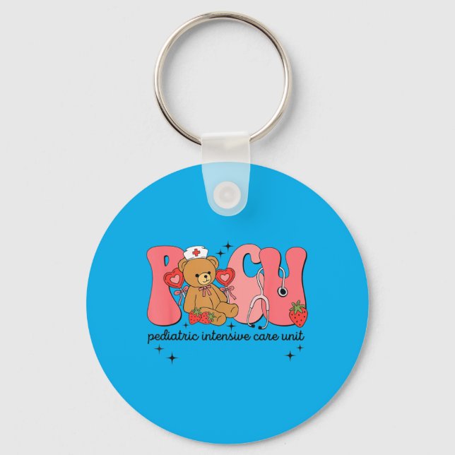 Valentine Picu Nurse Bear Paediatrics Intensive Key Ring (Front)