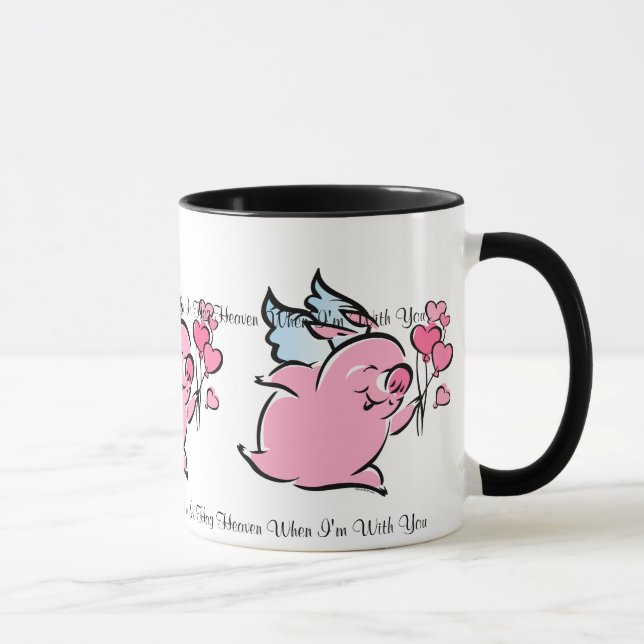 Valentine Pig Personalised Mug (Right)