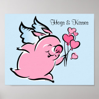 Valentine Pig Poster