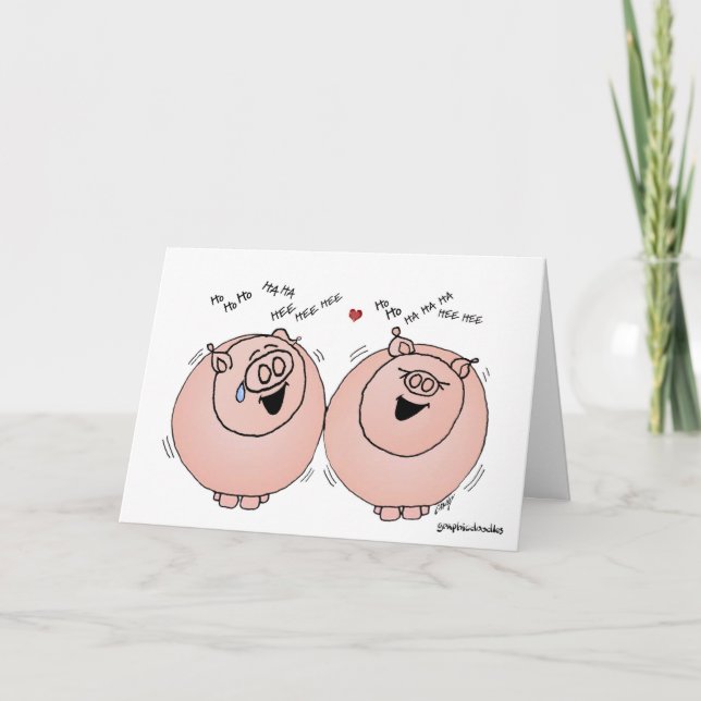 Valentine Pigs Holiday Card (Front)