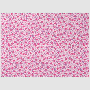 Valentine Pink and Purple Hearts Tissue Paper