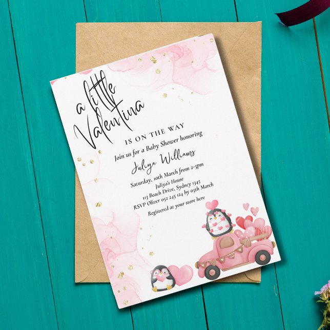 Valentine pink baby girl  shower invitation (Creator Uploaded)