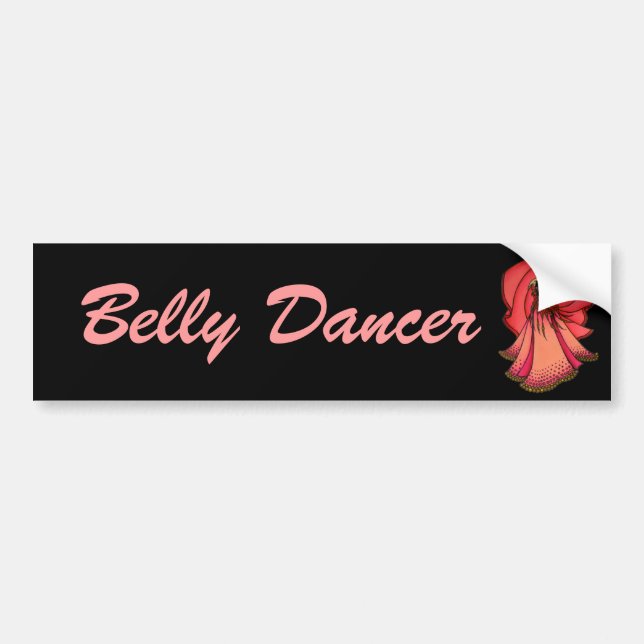 Valentine Pink Belly Dancer Bumper Sticker (Front)