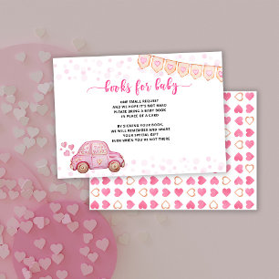 Valentine Pink Car Sweetheart Books for Baby Enclosure Card