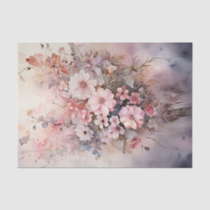 Valentine Pink Flowers Bouquet Tissue Paper