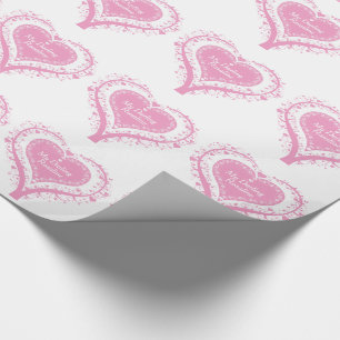 Valentine pink heart tree named gift wrap