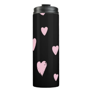 Valentine Pink Hearts: Vintage Love. Thermal Tumbler