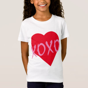 Valentine Pink XOXO Hugs Kisses Red Heart T-Shirt