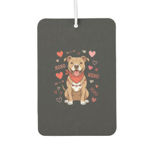 Valentine Pitbull Dog XOXO Love Design Car Air Freshener