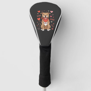 Valentine Pitbull Dog XOXO Love Design Golf Head Cover