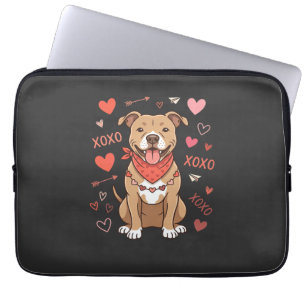 Valentine Pitbull Dog XOXO Love Design Laptop Sleeve