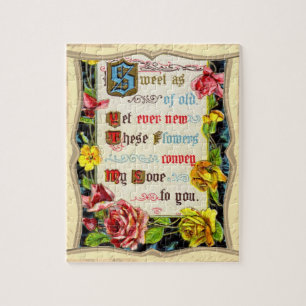 Valentine Poem And Roses Jigsaw Puzzle