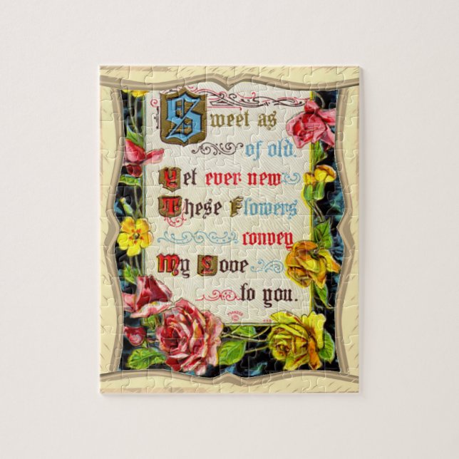 Valentine Poem And Roses Jigsaw Puzzle (Vertical)