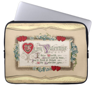 Valentine Poem With Hearts Laptop Sleeve