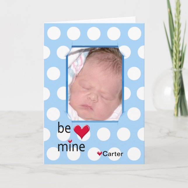 Valentine Polka Dot Frame Holiday Card (Front)