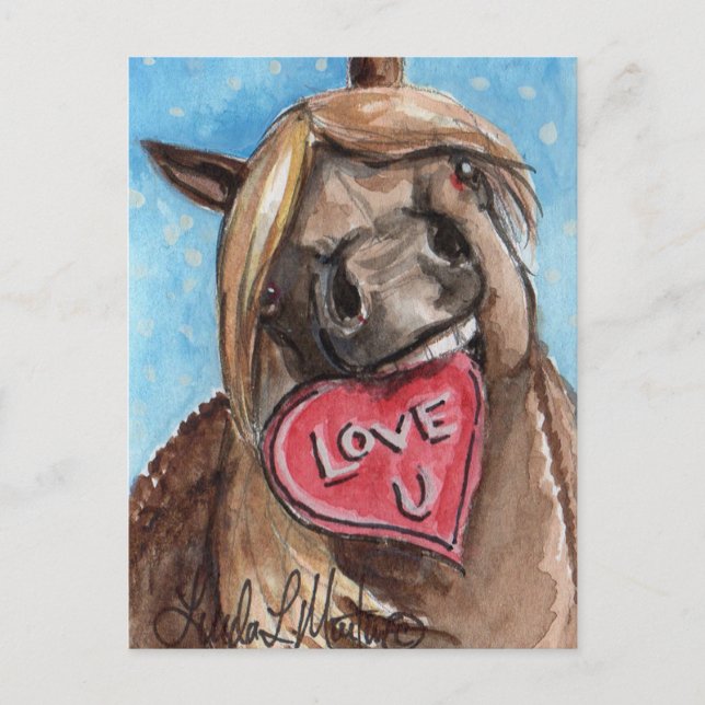 Valentine Pony Postcard Taffy (Front)