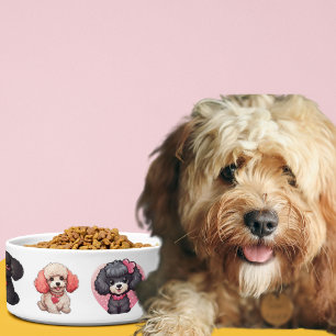 Valentine Poodle Dog dog bowls