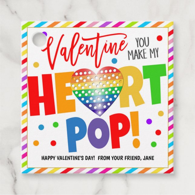 Valentine Pop It Gift Tags (Front)