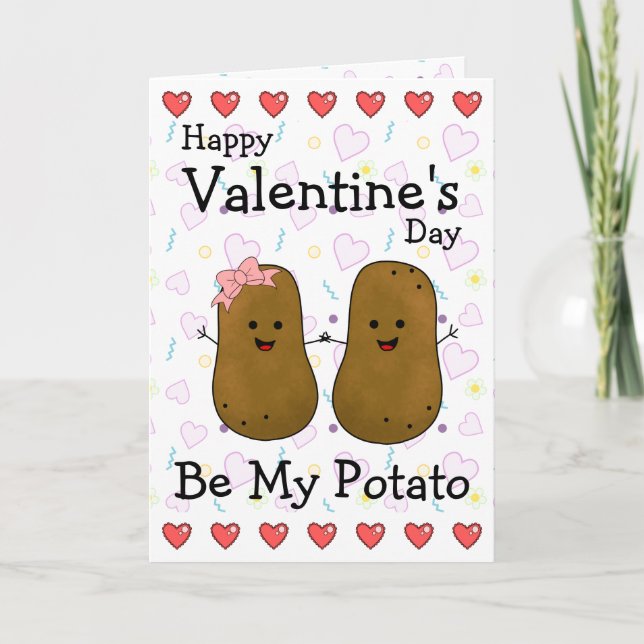 Valentine Potato Personalised  Holiday Card (Front)