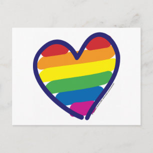 Valentine Pride Rainbow Holiday Postcard