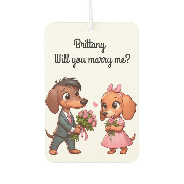 Valentine Proposal Car Air Freshener (Front)
