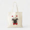 Valentine Pug Dog Tote Bag