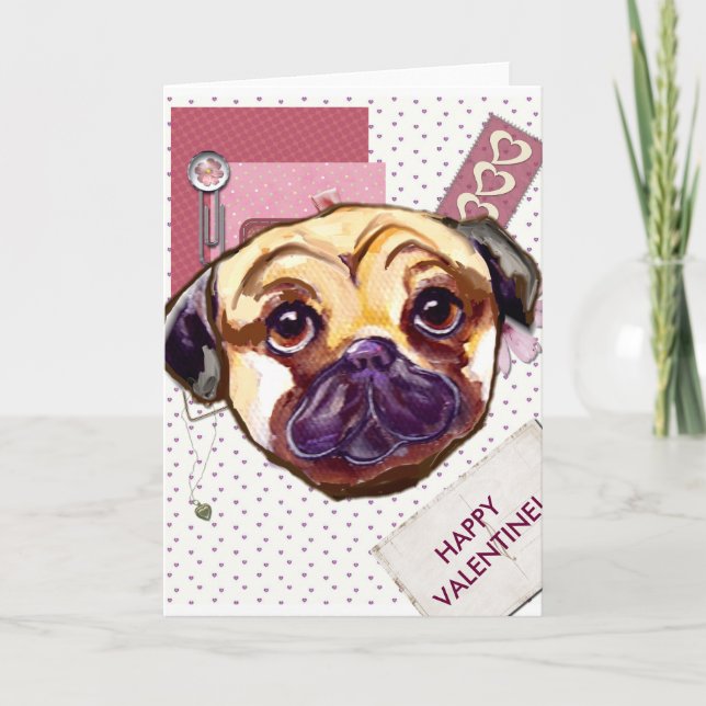 VALENTINE PUG HOLIDAY CARD (Front)
