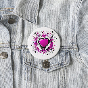Valentine Purple Heart 7.5 Cm Round Badge