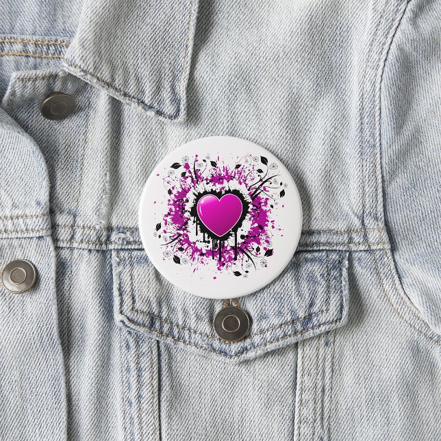 Valentine Purple Heart 7.5 Cm Round Badge (Creator Uploaded)
