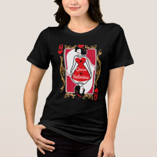 Valentine Queen   Playing Card-Inspired T-Shirt  Tri-Blend Shirt