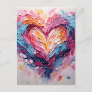Valentine Radiant Love Heart Splash Holiday Postcard